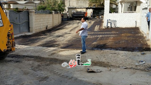  كفرقاسم : تعبيد وتزفيت حي ال بشير بعد مرور 35 عاما وسكان الحي .. شكرا  لابن بدير عادل بدير 